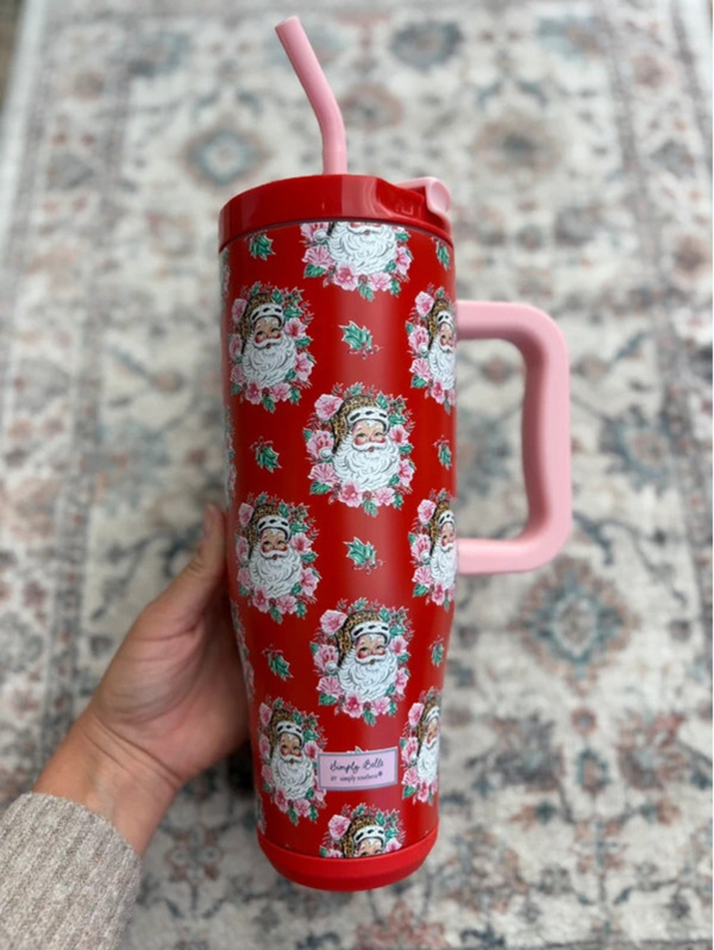 Simply Southern Large Stainless Steel Santa Tumbler Mug With Handle